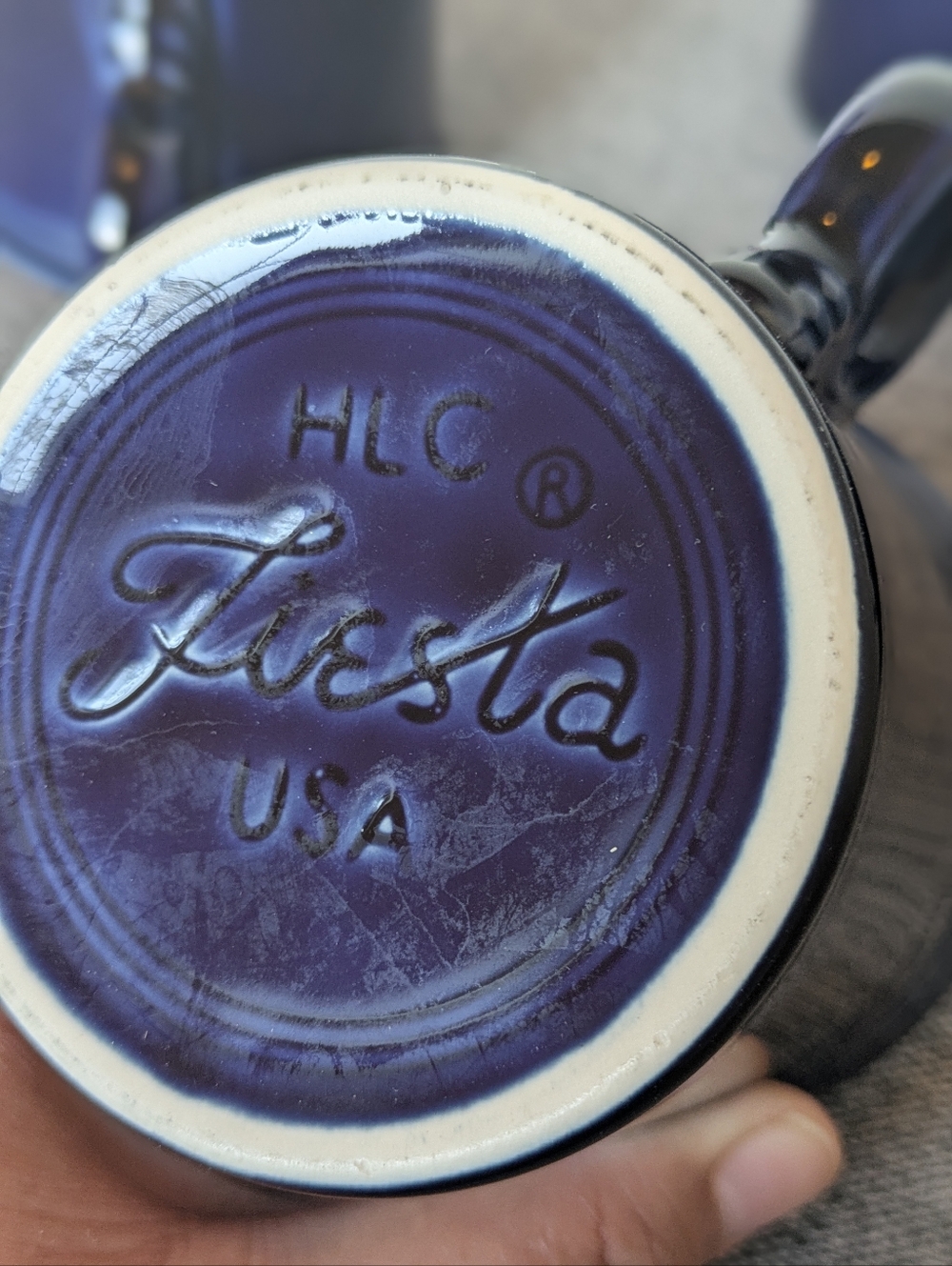 4 Fiesta Fiestaware HLC Cobalt Blue Mugs Dinnerware Homer Laughlin - Picture 8 of 12